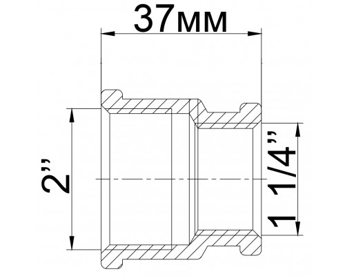 Муфта редукційна латунна 2″ВР х 1 1/4″ВР ливарна 322Б - !NoName