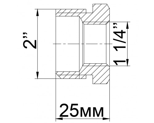 Футорка латунна 2″ЗР х 1 1/4″ВР ливарна 727Б - !NoName