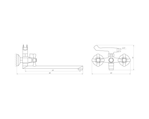 Змішувач для ванни DOMINO DBF-229-35F-SHARM - DOMINO