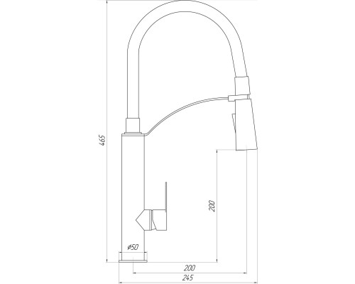 Змішувач для кухні TOPAZ BARTS TB 8817-H18 - TOPAZ