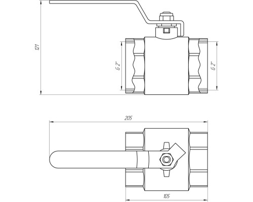 Кран шаровый прямой Q PROFESSIONAL 2″ ВВ КР QP151 PN40