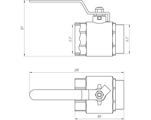 Кран шаровый прямой Q PROFESSIONAL 2″ НВ КР PN40 QP152