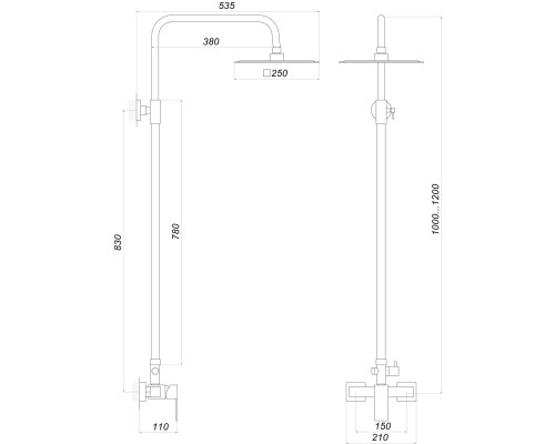 Душевая система Globus Lux SICILIA SBQ-SH-105