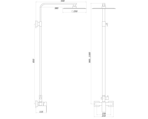 Душевая система Globus Lux SICILIA SBQ-SH-125