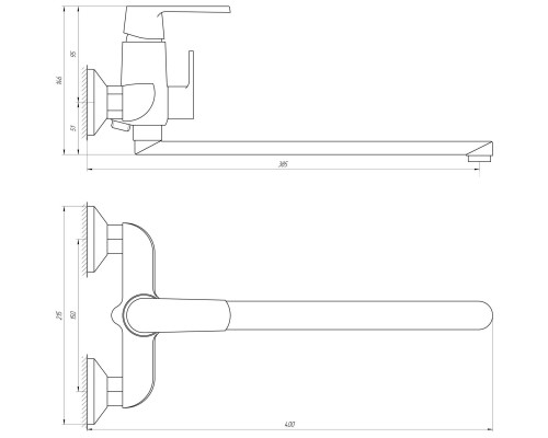 Змішувач для ванни Globus Lux Laguna GLA-0208 - Globus Lux