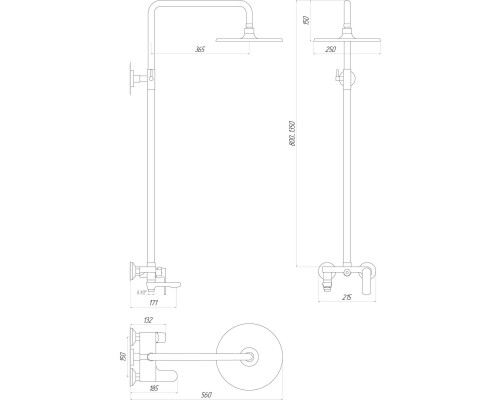 Душевая система Globus Lux LAGUNA GLA-0002N