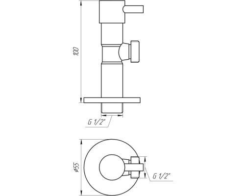 Кран напівобертовий кутовий SOLOMON 1/2″х1/2″ Lazer 7076 - Solomon