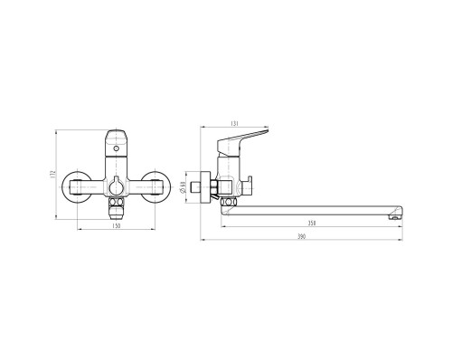 Змішувач для ванни TOPAZ ZARA TZ-13208-H37 - TOPAZ