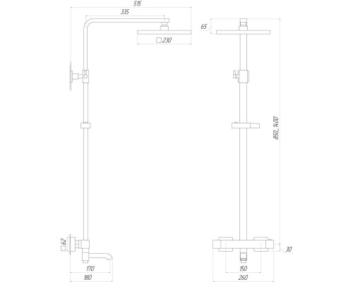 Душова система Globus Lux Termostatic Q VAN-GLQ-0041T - Globus Lux