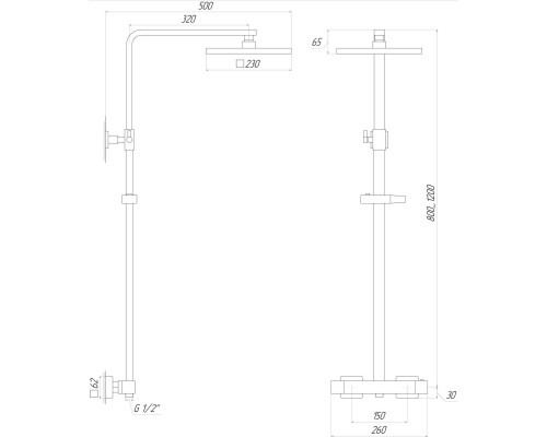 Душова система Globus Lux Termostatic GLQ-0040T - Globus Lux