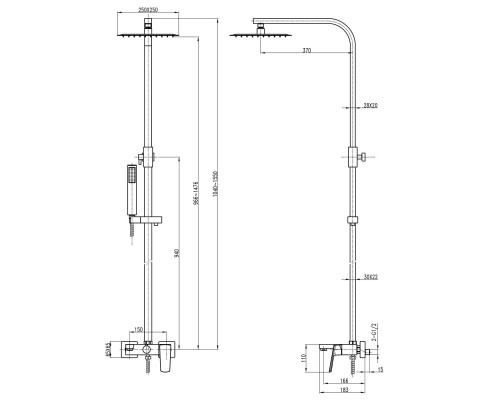 Душова система TOPAZ LEXI TL 21102-H57-00 - TOPAZ