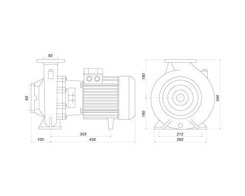 Насос моноблочный IR 50-160A 5,5 кВт SAER (75 м3/ч, 32.5 м)