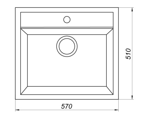 Гранитная мойка Globus Lux VOLTA черный 570х510мм-А0002