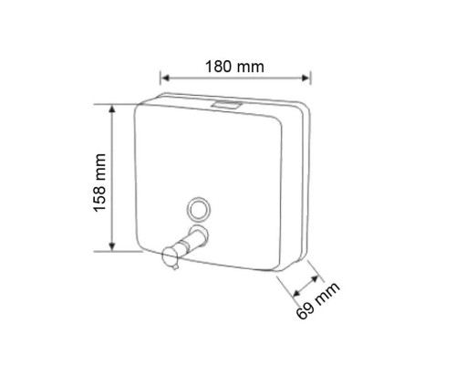 Дозатор рідкого мила HOTEC 13.115-1,2L горизонтальний 1200мл,(158*180*69мм)Stainless Steel SUS304 - HOTEC