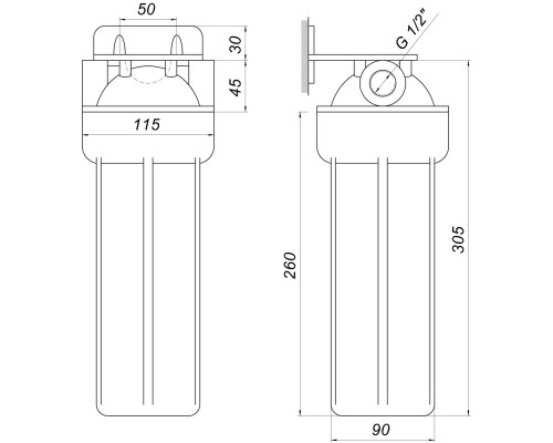 Посилена фільтр-колба для гар. води Bіо+ systems HT-10, 1/2″ - Bio+ Systems