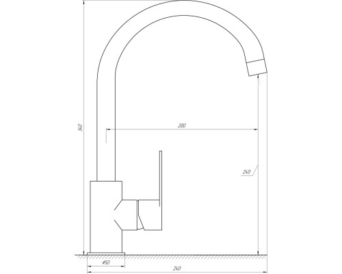 Змішувач для кухні TOPAZ BARTS TB 07403-H36-W - TOPAZ