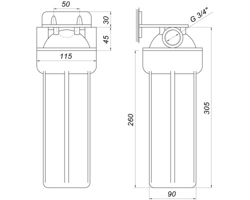 Посилена фільтр-колба для гар. води Bіо+ systems HT-10, 3/4″ - Bio+ Systems