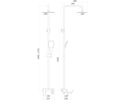 Душова система TOPAZ ODISS TO 18102-H52-BL - TOPAZ