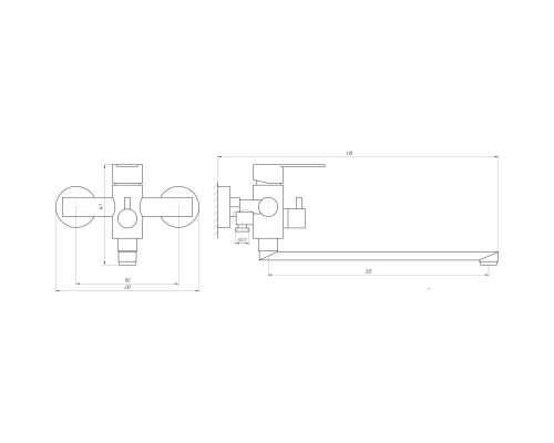 Змішувач для ванни Globus Lux RING SR-208 - Globus Lux