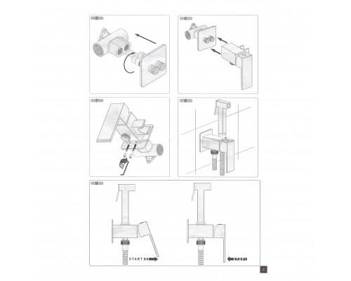 Змішувач гігієнічний TOPAZ LEXI TL 21106-H57-BL - TOPAZ