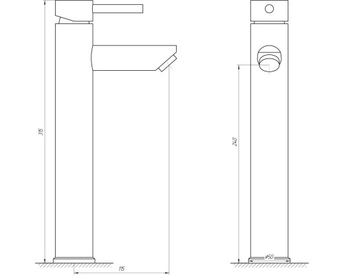 Змішувач для умивальника Globus Lux ALPEN SBT1-201-BB - Globus Lux