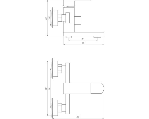 Смеситель для ванны Globus Lux SICILIA SBQ-102N-BB