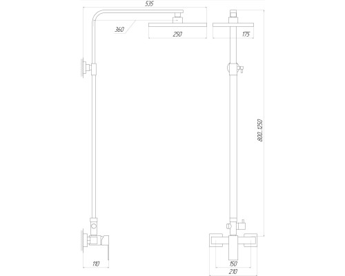 Душова система Globus Lux SICILIA SBQ-SH-125-BB - Globus Lux