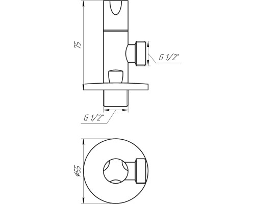 Кран напівобертовий кутовий SOLOMON 1/2″х1/2″ 9081 - Solomon