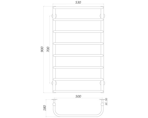 Рушникосушарка UNIO LS ER 900-500-8 Драбинка Скоба електро - UNIO