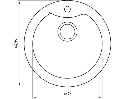 Гранітна мийка Globus Lux ORTA графiт 485мм-А0001 - Globus Lux