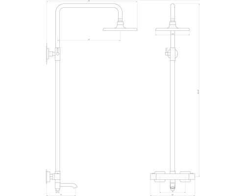 Душова система Globus Lux Termostatic R GLA-0041T-BB - Globus Lux