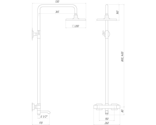 Душова система Globus Lux Termostatic Q GLM-0041T-BB - Globus Lux