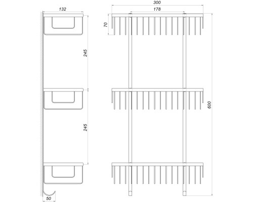 Полиця потрійна Globus Lux SQ9477 - Globus Lux