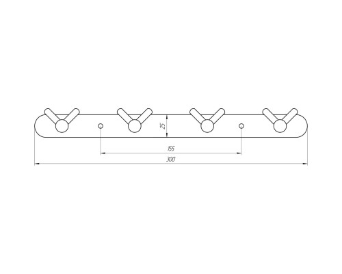 Планка з гачками Globus Lux BS8435-4 чорна матова SUS304 - Globus Lux