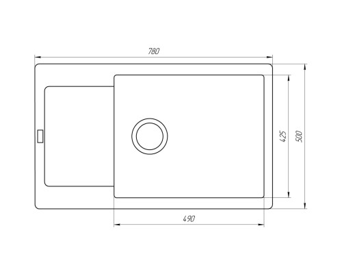 Гранітна мийка Globus Lux MALABI піщаний 780x500мм-А0004 - Globus Lux