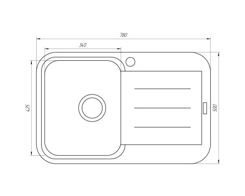 Гранітна мийка Globus Lux OBER мигдаль 780х500мм-А0002 - Globus Lux