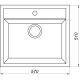 Гранітна мийка Globus Lux VOLTA сiрий камiнь 570х510мм-А0005 - Globus Lux