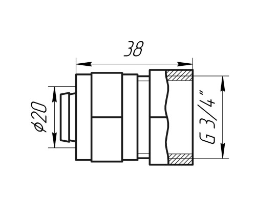 Муфта с внутренней резьбой APE ITALY 702 L 3/4″x20