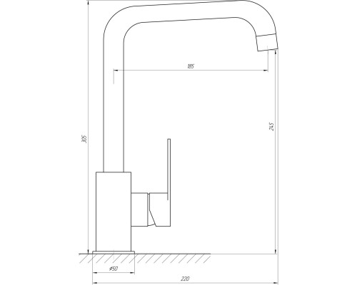 Змішувач для кухні TOPAZ BARTS TB 07423-H36-BL - TOPAZ