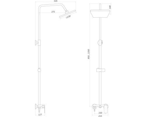 Душевая система Globus Lux LAGUNA GLA-0005N-10-BB