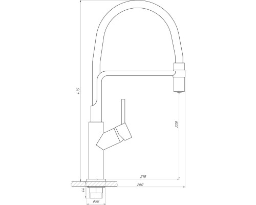 Змішувач для кухні Globus Lux DENVER Flex GDF-32-00-01 - Globus Lux