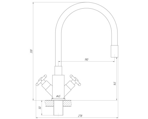 Смеситель для кухни Globus Lux DUKAT SD4-203SB