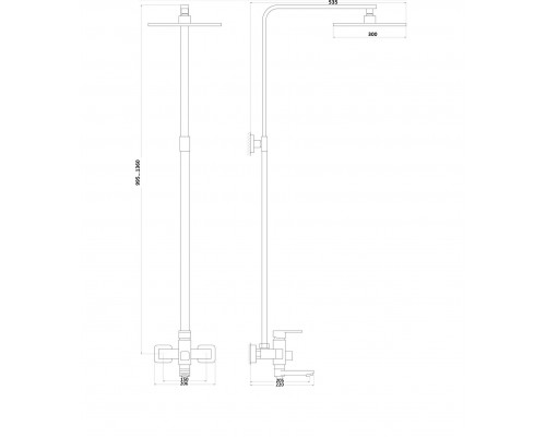 Душова система Globus Lux MILANO VAN-GLM-0026-10-BB - Globus Lux