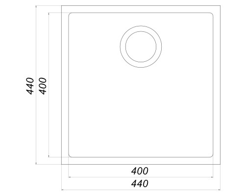 Гранітна мийка Globus Lux AMMER пiдстiльна, бiлий 440 х 440 мм - -А0007 - Globus Lux