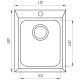 Гранитная мойка Globus Lux LAMA черный металлик 410х500мм-А0001