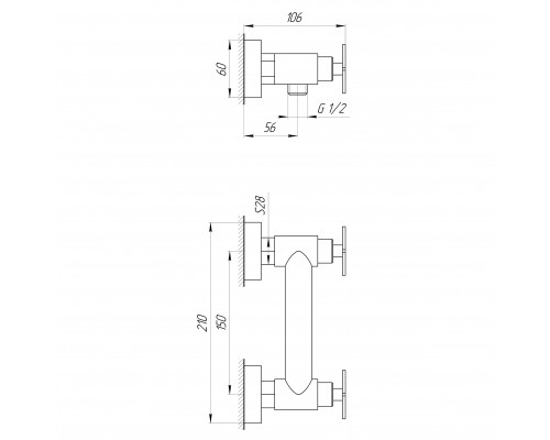 Змішувач для душу Globus Lux DUKAT-8 SD8-105 - Globus Lux