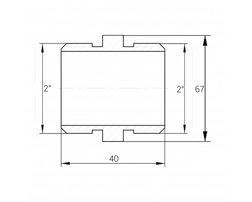 Ниппель никелированный 2″НР х 2″НР штампованный А0536А(нк) VA