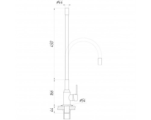 Змішувач для кухні DOMINO ELLIPSE DCC-203L-BLACK - DOMINO