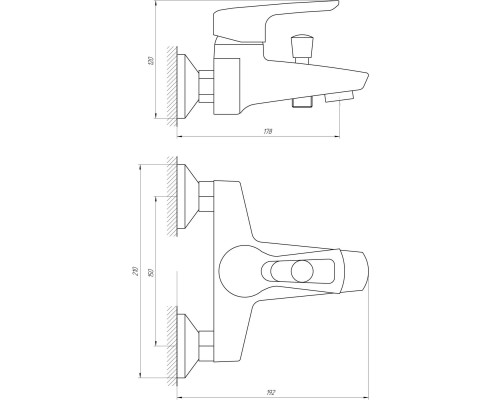 Змішувач для ванни Globus Lux SEVA GLSV-0102 - Globus Lux