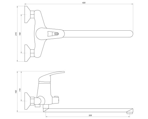 Змішувач для ванни Globus Lux Caprice GLCA-0208 - Globus Lux